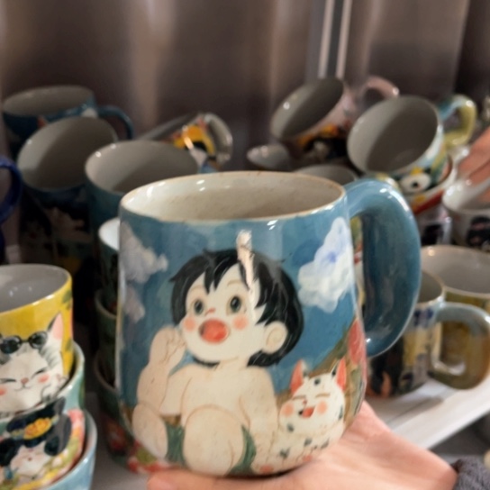 瓦当景德镇釉下手绘陶瓷 