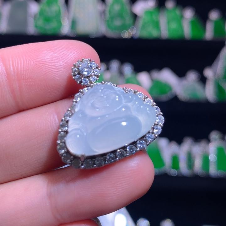 【闪购商品】颈饰银S925镶嵌翡翠天然翡翠