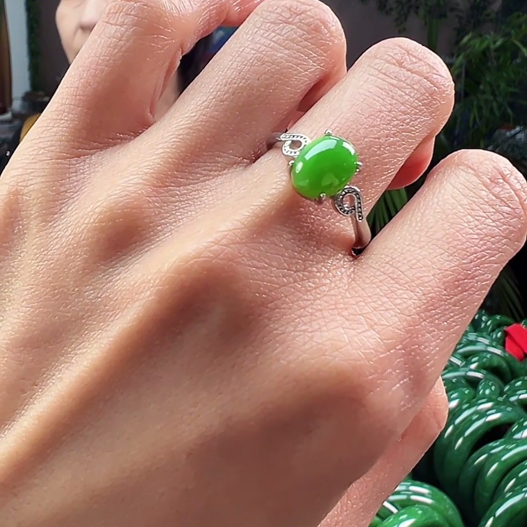 和田玉（碧玉）合金戒指