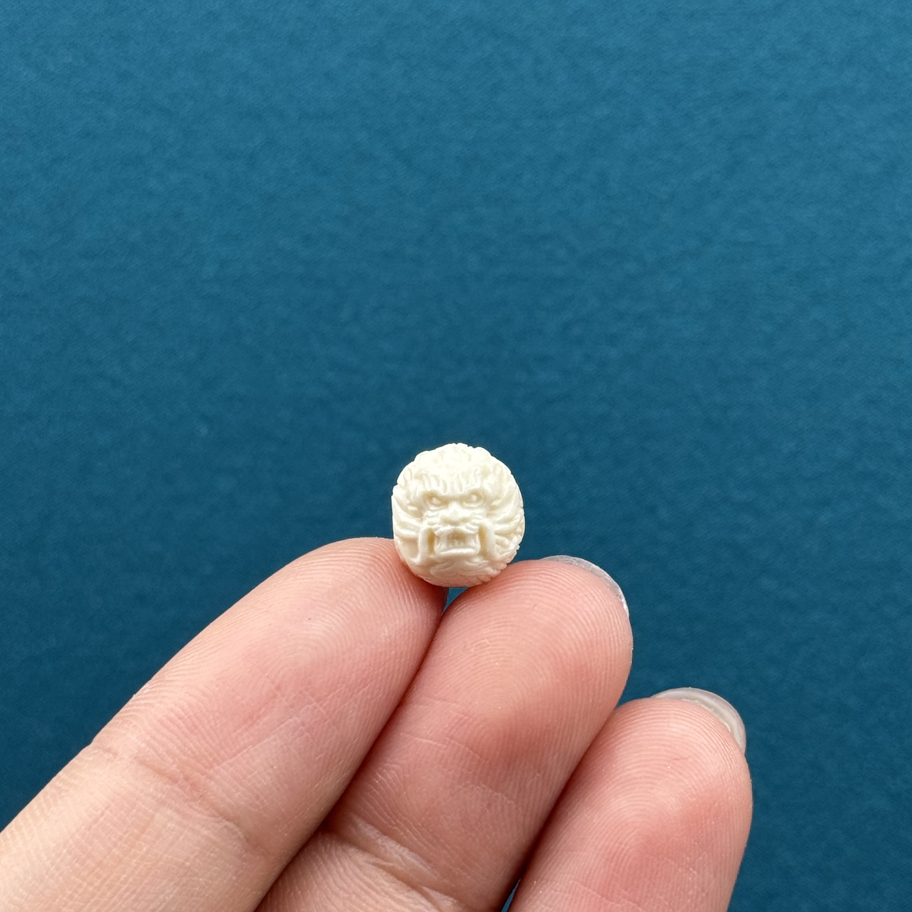 D63-99天然猛犸牙雕刻龙珠左右通孔9.5mm支持复检假一罚十