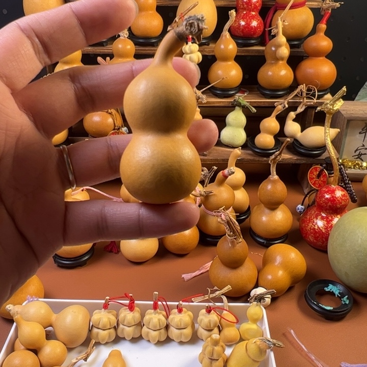 天然葫芦八宝手把件摆件