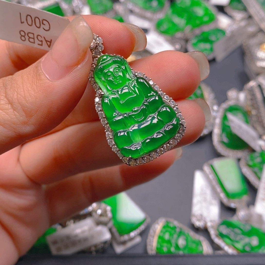 翡翠颈饰银S925镶嵌8888888888