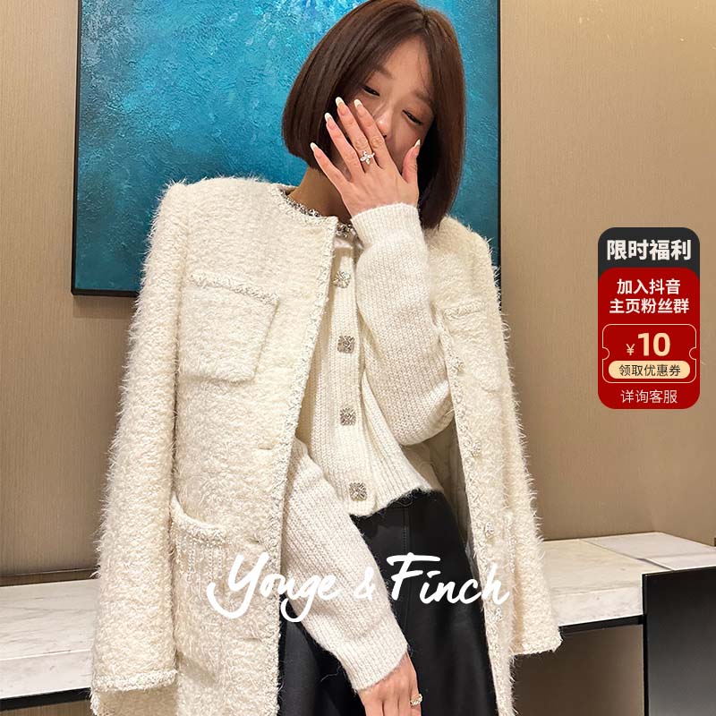 Yonge&Finch/扬芬缇2025秋季新款重工流苏小香风毛呢外套PRESSLEY