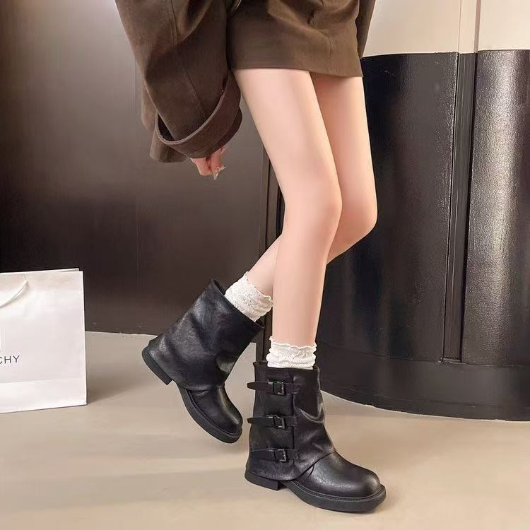 2025新款网红靴子时尚秋冬百搭马丁靴时装靴粗跟英伦风新疆包邮