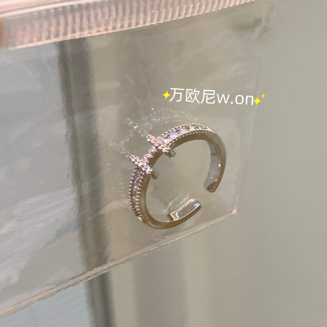 铜合金合成锆石戒指 CHANGE x 璀璨之戒h戒指 精致小众 主J563