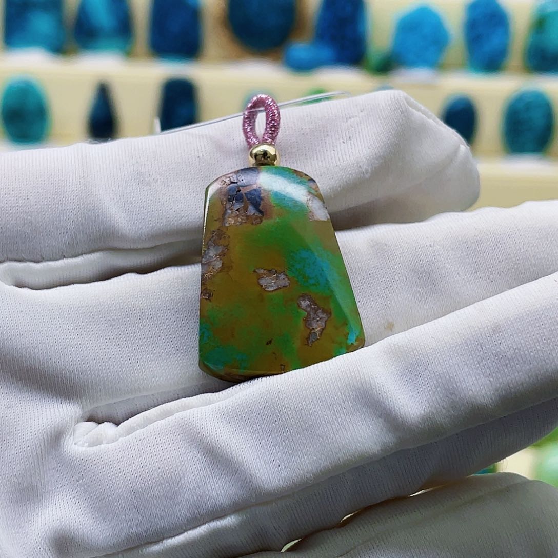 绿松石颈饰银S925镶嵌