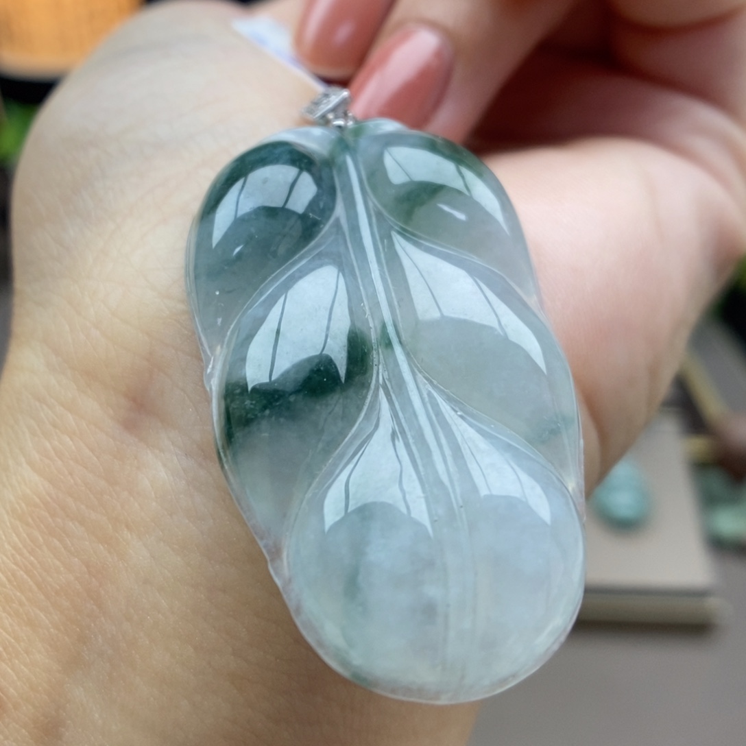 翡翠银S925镶嵌颈饰吊坠23