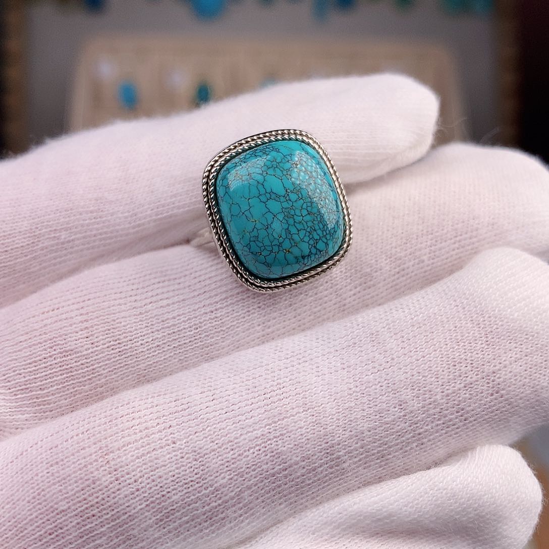 绿松石珠宝奇石银S925镶嵌