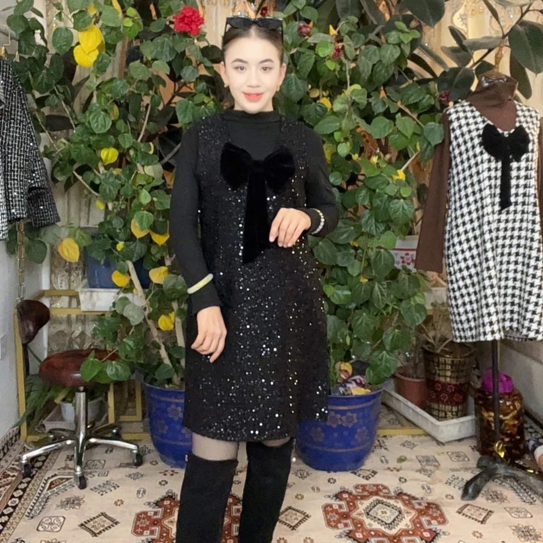 小香风粗花呢背心裙显瘦A字无袖小个子气质百搭连衣裙