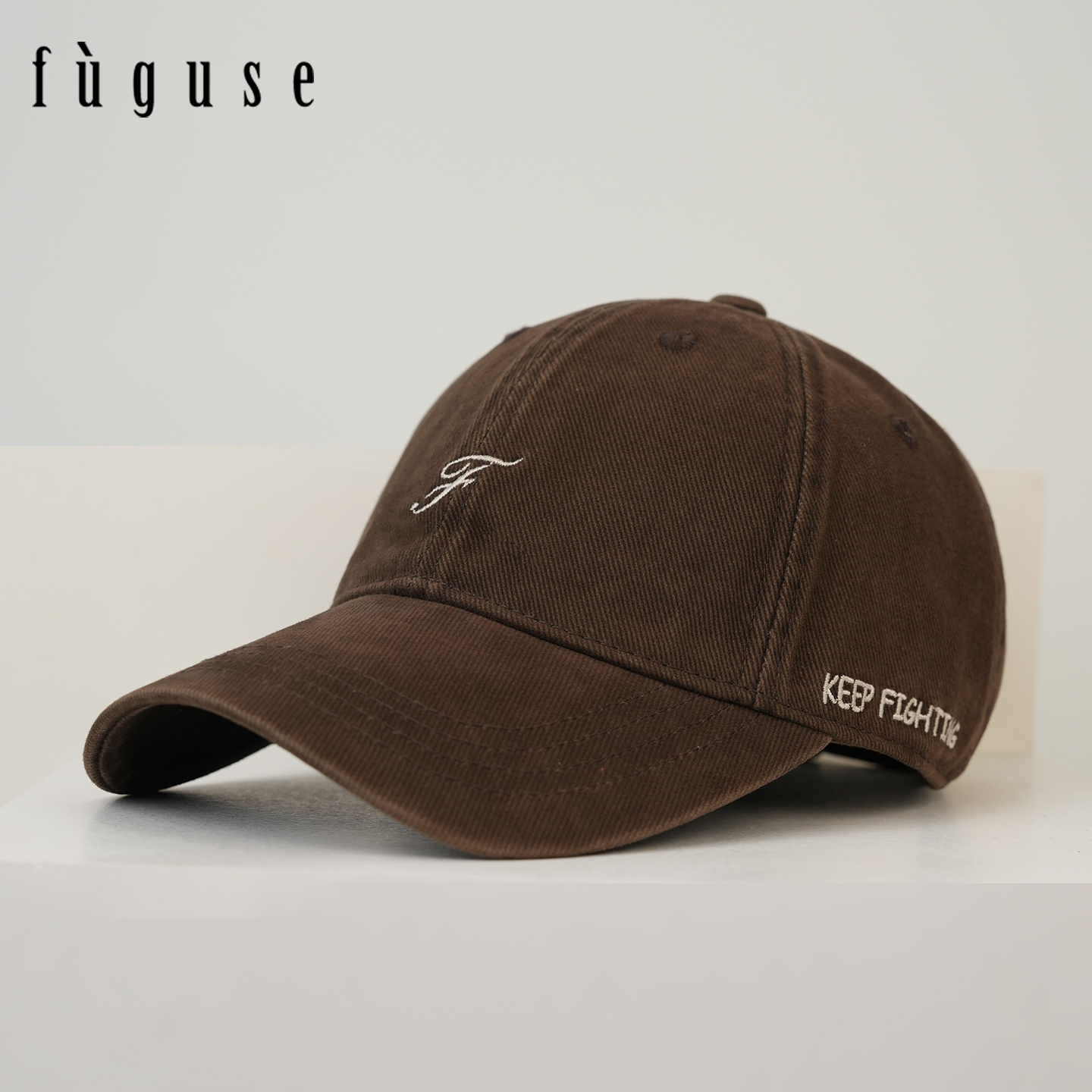 秋冬刺绣字母宽帽檐大脸棒球帽子男女休闲百搭显脸小遮阳鸭舌帽潮