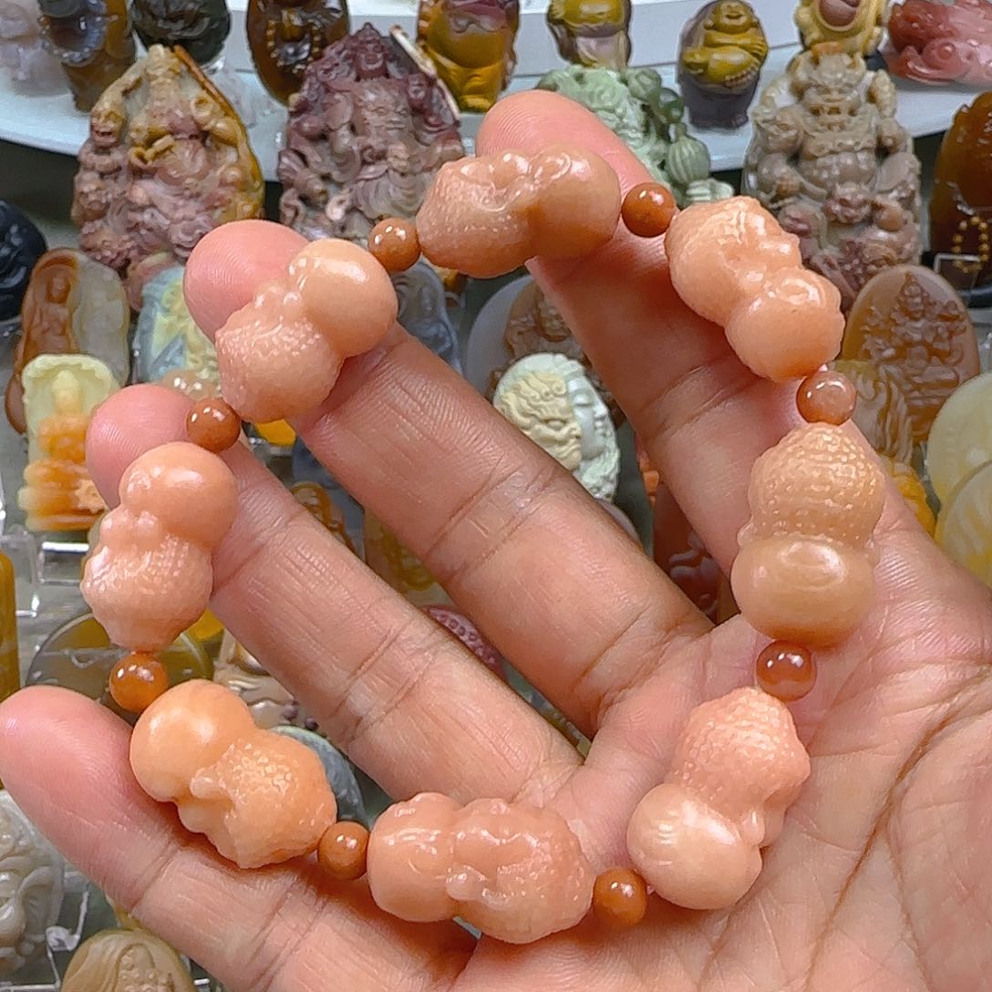 石英质玉1未镶嵌宝宝佛阿拉善雕刻手串