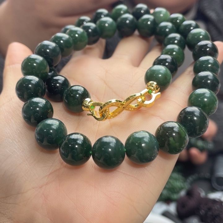 和田玉未镶嵌颈饰且末蓝妈妈链