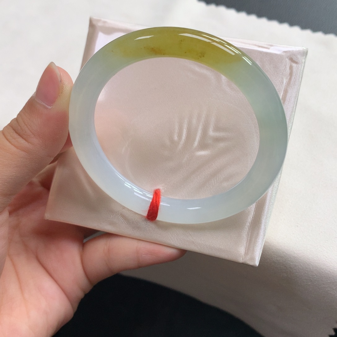 翡翠未镶嵌手镯18号52.5圆条（8.2*8.3）桂花糖