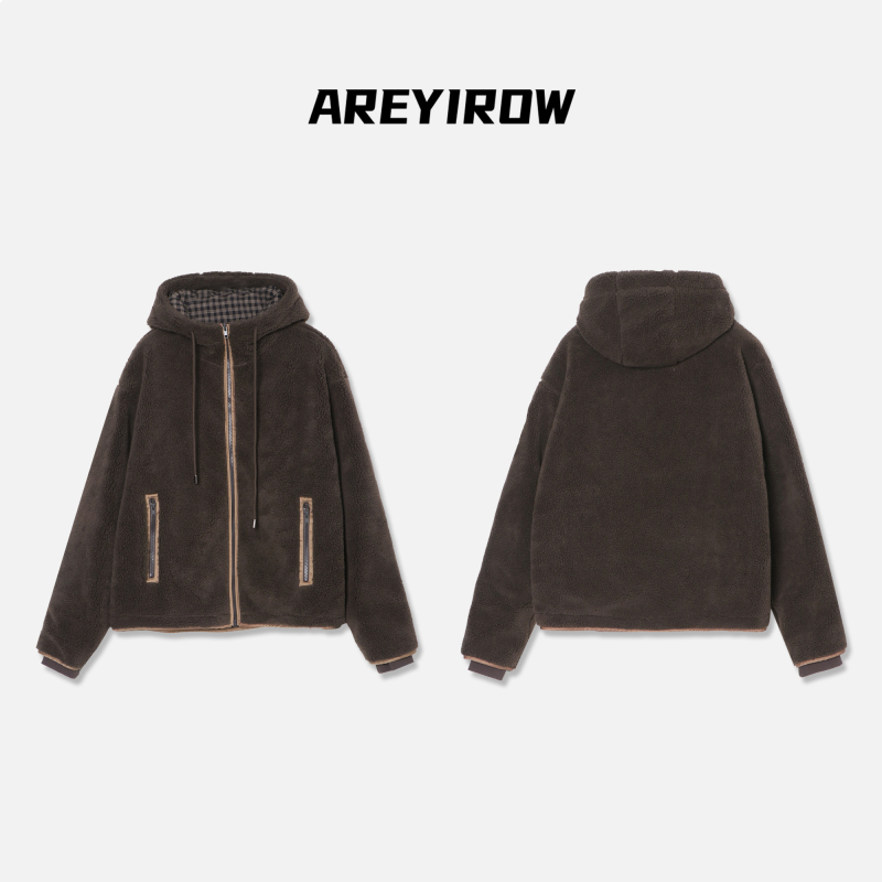 【AR专属】羔绒撞色拉链连帽外套Q31889WT243