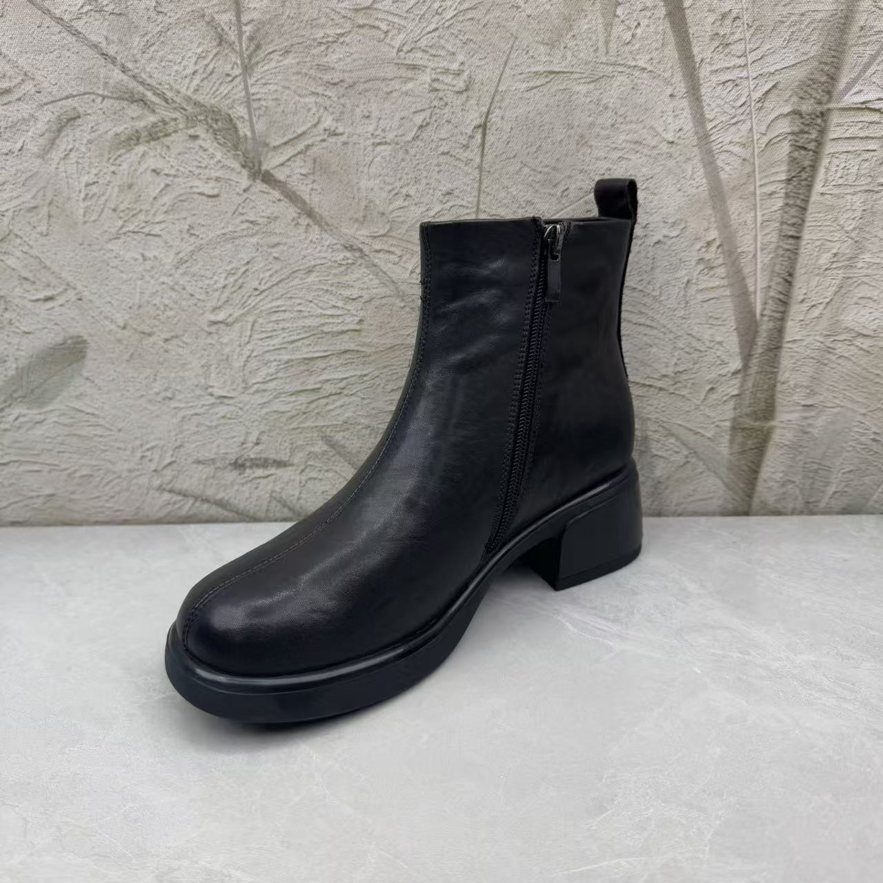 短靴女女靴子（牛皮）女 53253 绒