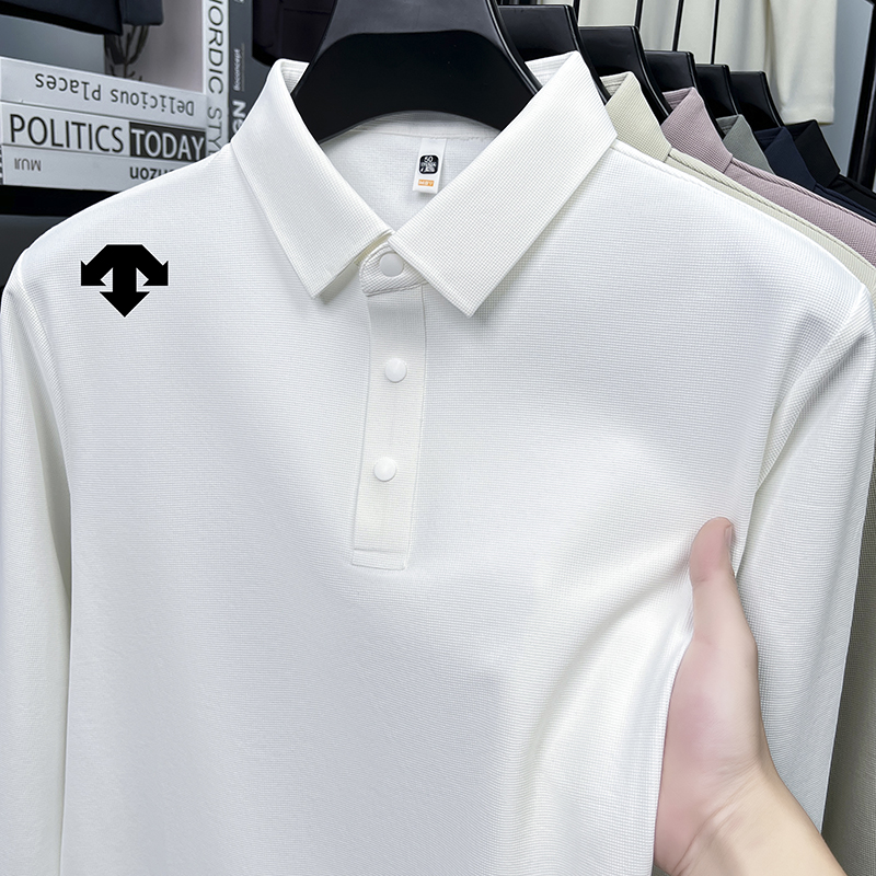 【专柜同款】迪桑家2025秋季长袖Polo衫运动T恤翻领时尚打底衫内搭