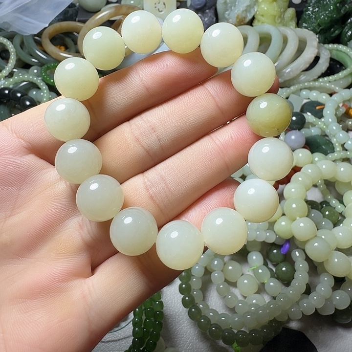 *****和田玉未镶嵌手链卡14