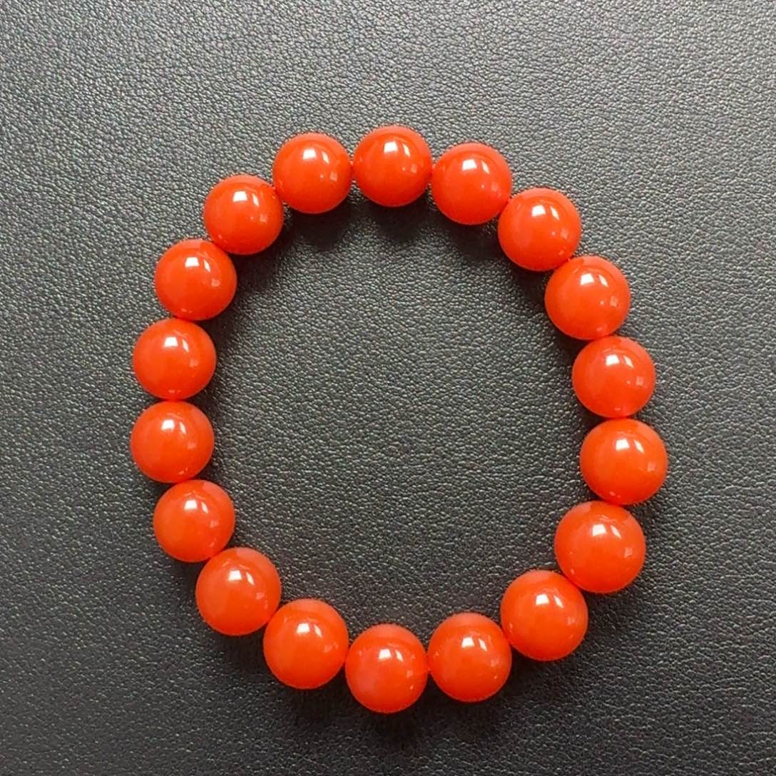 南红玛瑙未镶嵌圆珠手串11+