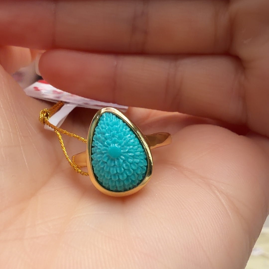 绿松石银S925镶嵌戒指