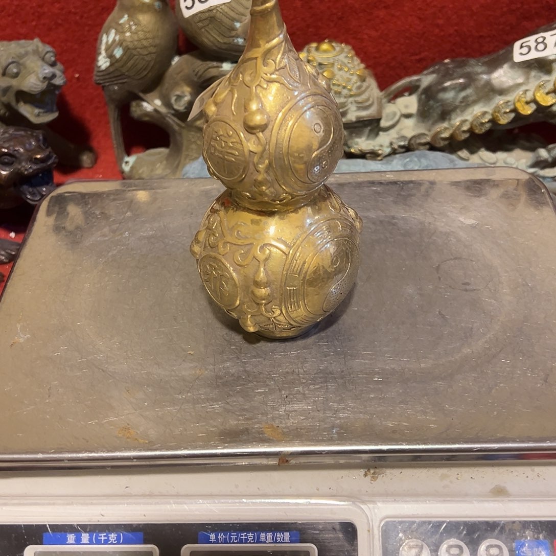 風***月黄铜摆件，文房摆件