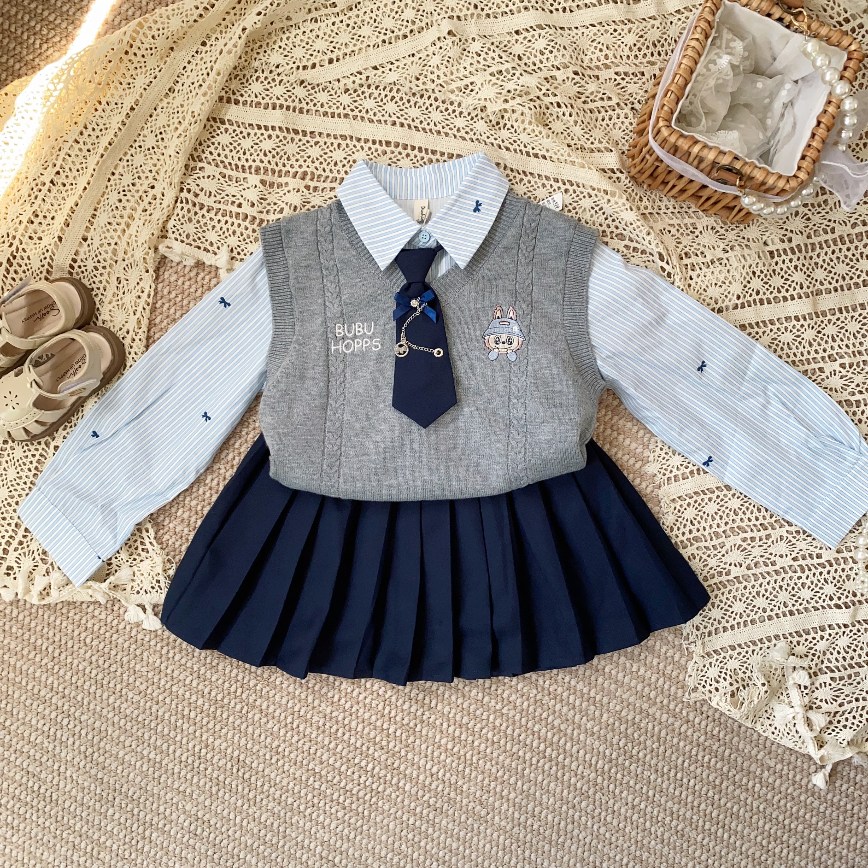 【100】-秋款女童套装运动套装女宝宝儿童2075新款秋装卫衣