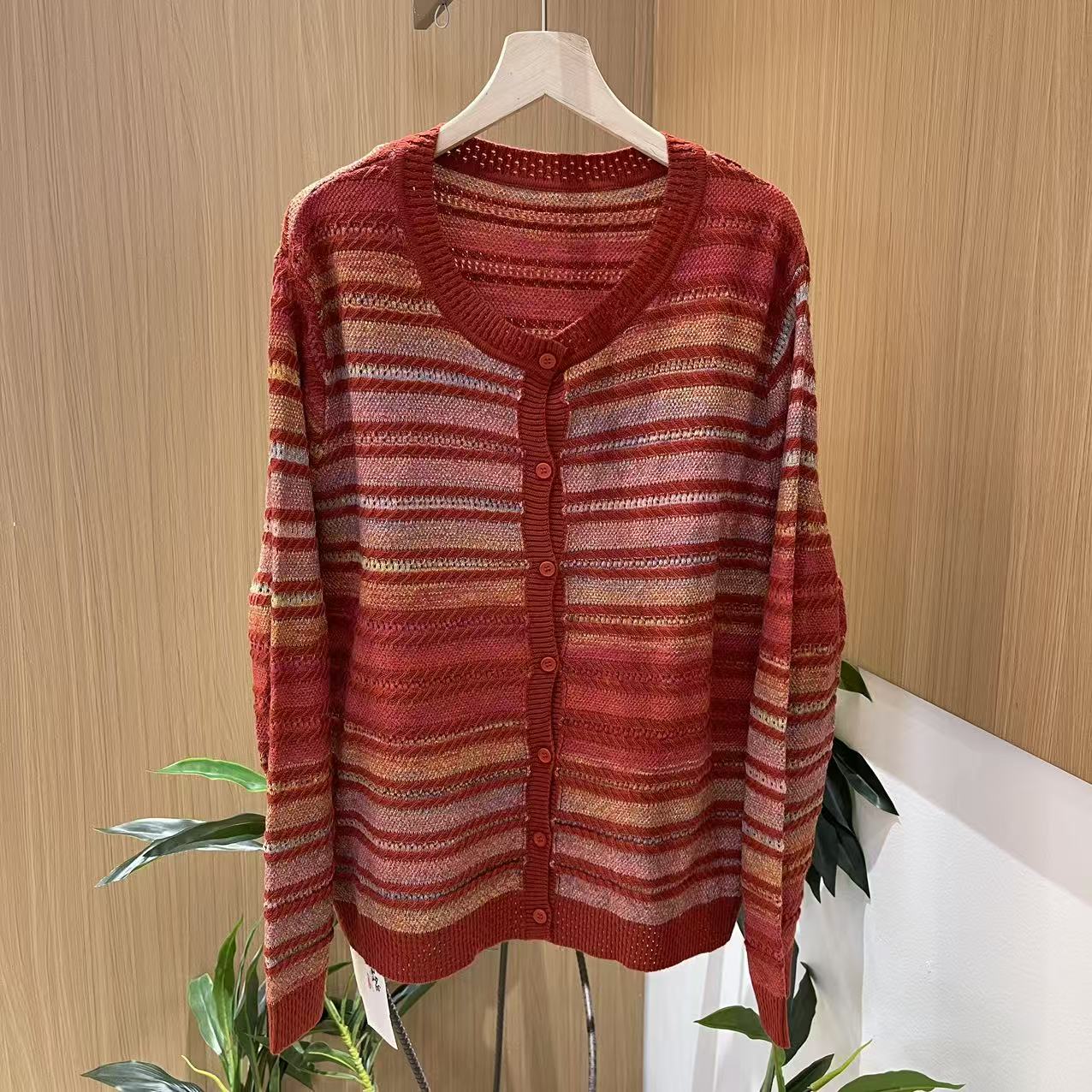 16493新款春秋百搭休闲慵懒宽松针织开衫