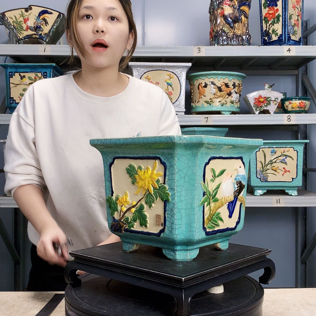 雪**声实物拍摄湾盆石湾盆