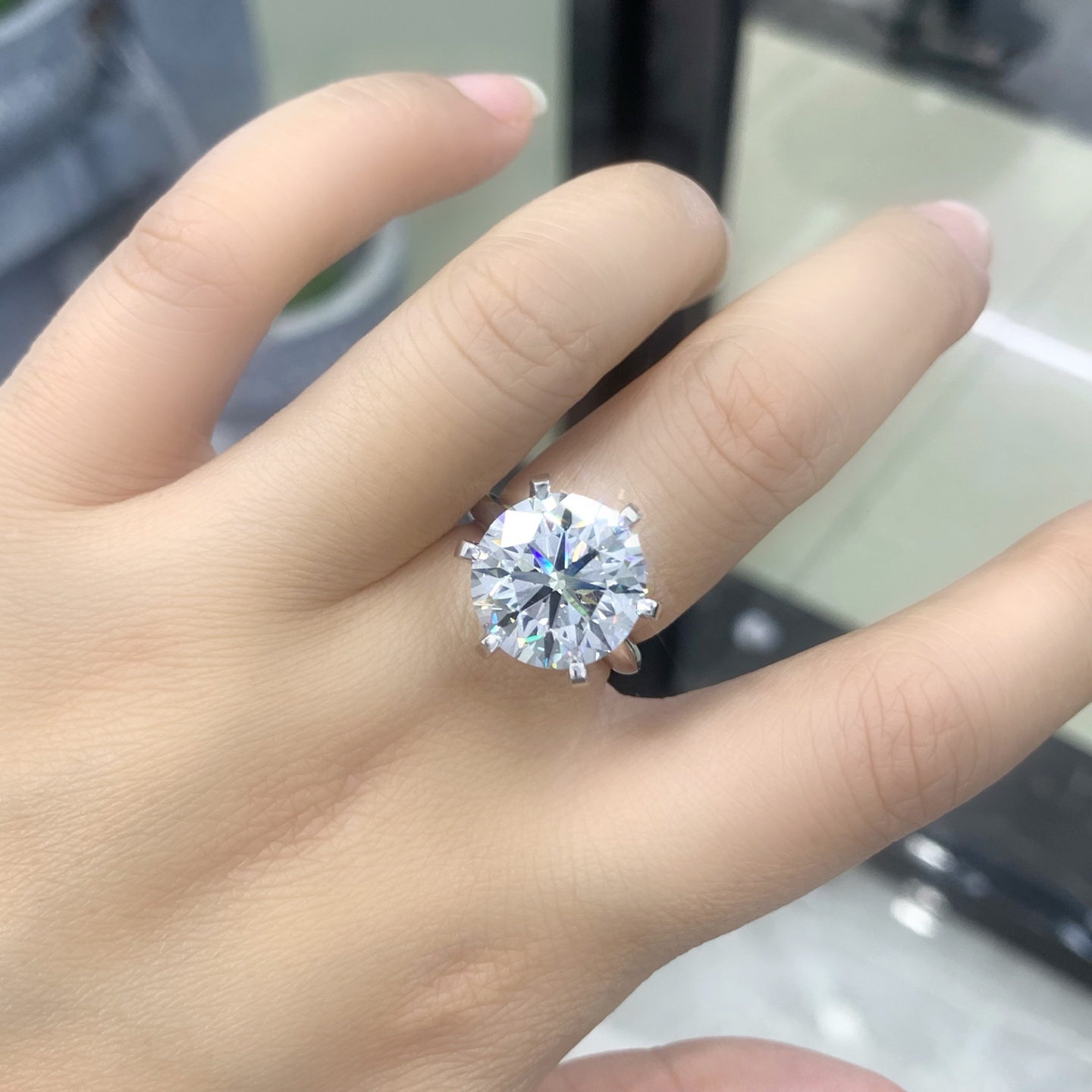 T家10克拉天然钻石戒指H色VVS净度PT950铂金真钻戒求婚戒指31544