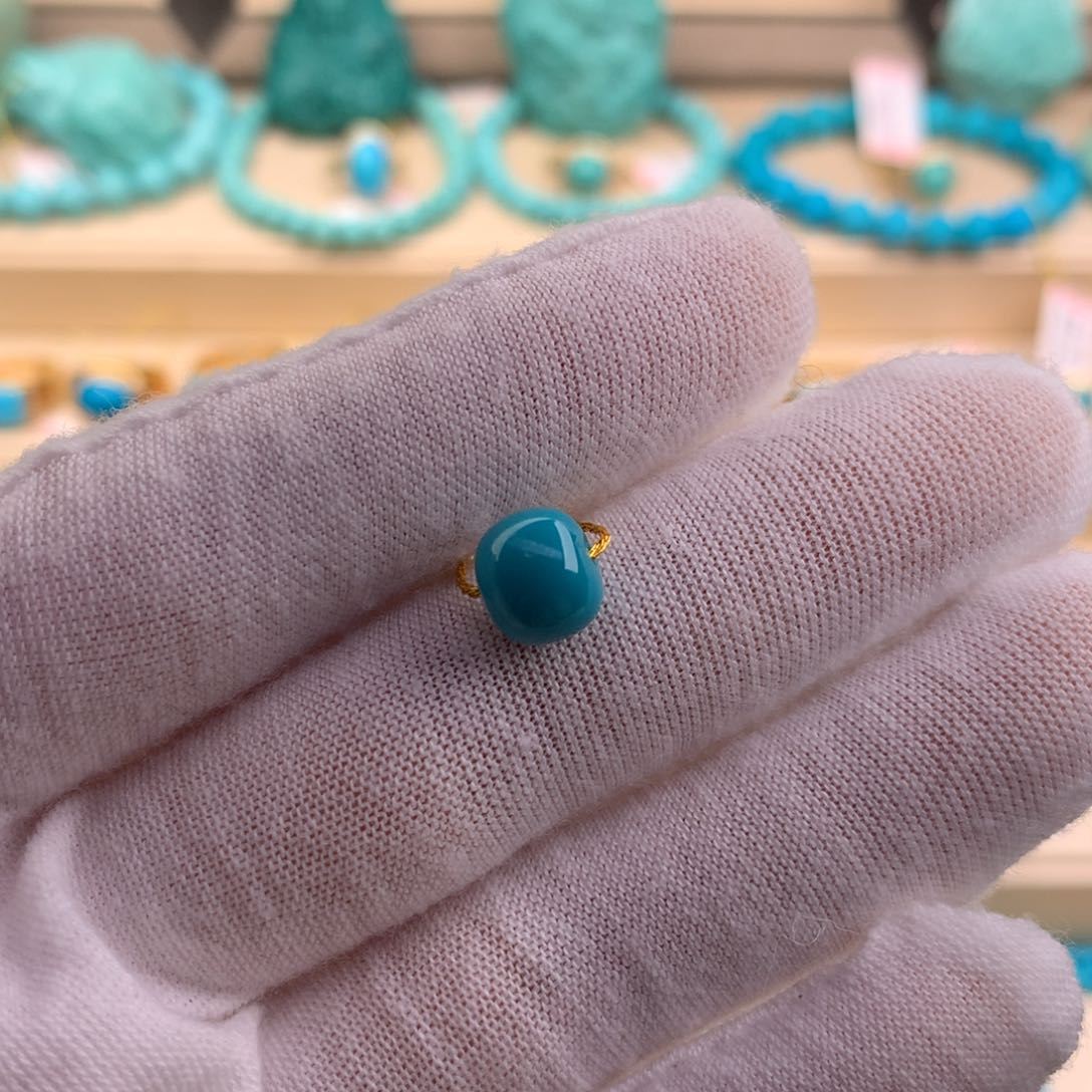 绿松石珠宝奇石未镶嵌8.3mm