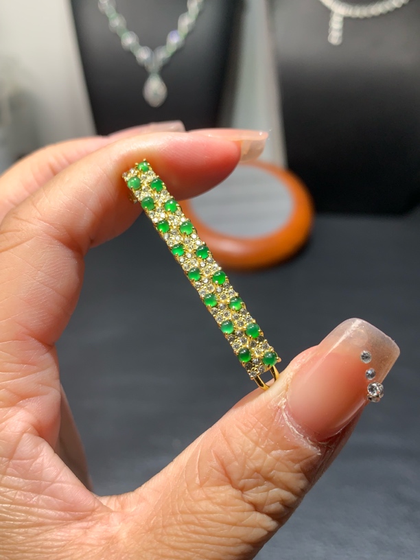 发卡 天然翡翠绿色 气质轻奢时尚