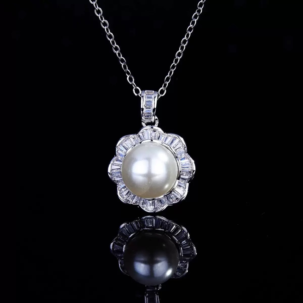 铜合金项链 珠珠百搭时尚花朵项链-3057