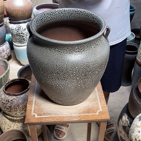 紫砂花盆口25高度31灰色