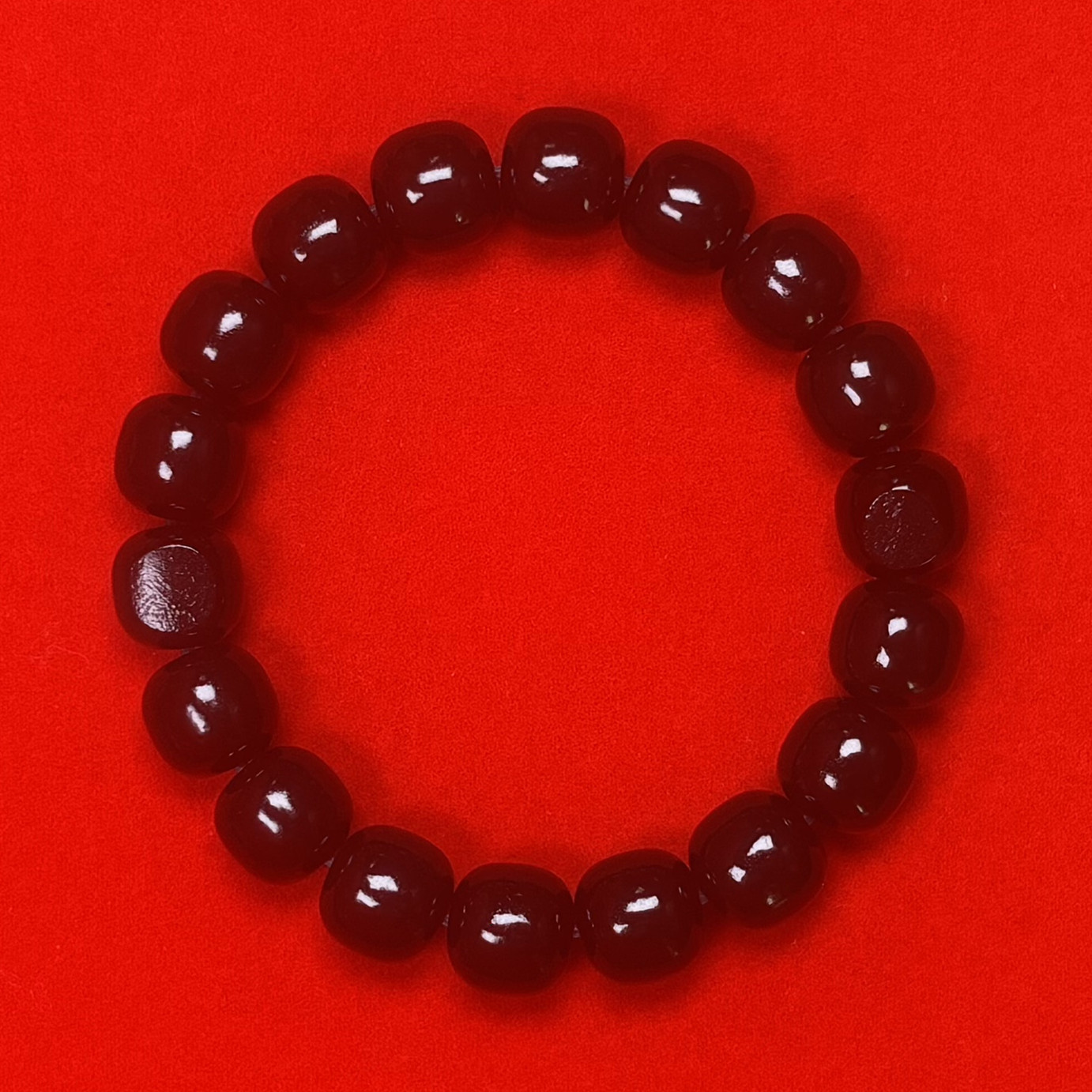 【卡13*12老型手串】 新疆和田玉 黑青油润细腻 共18颗2颗原皮毛孔