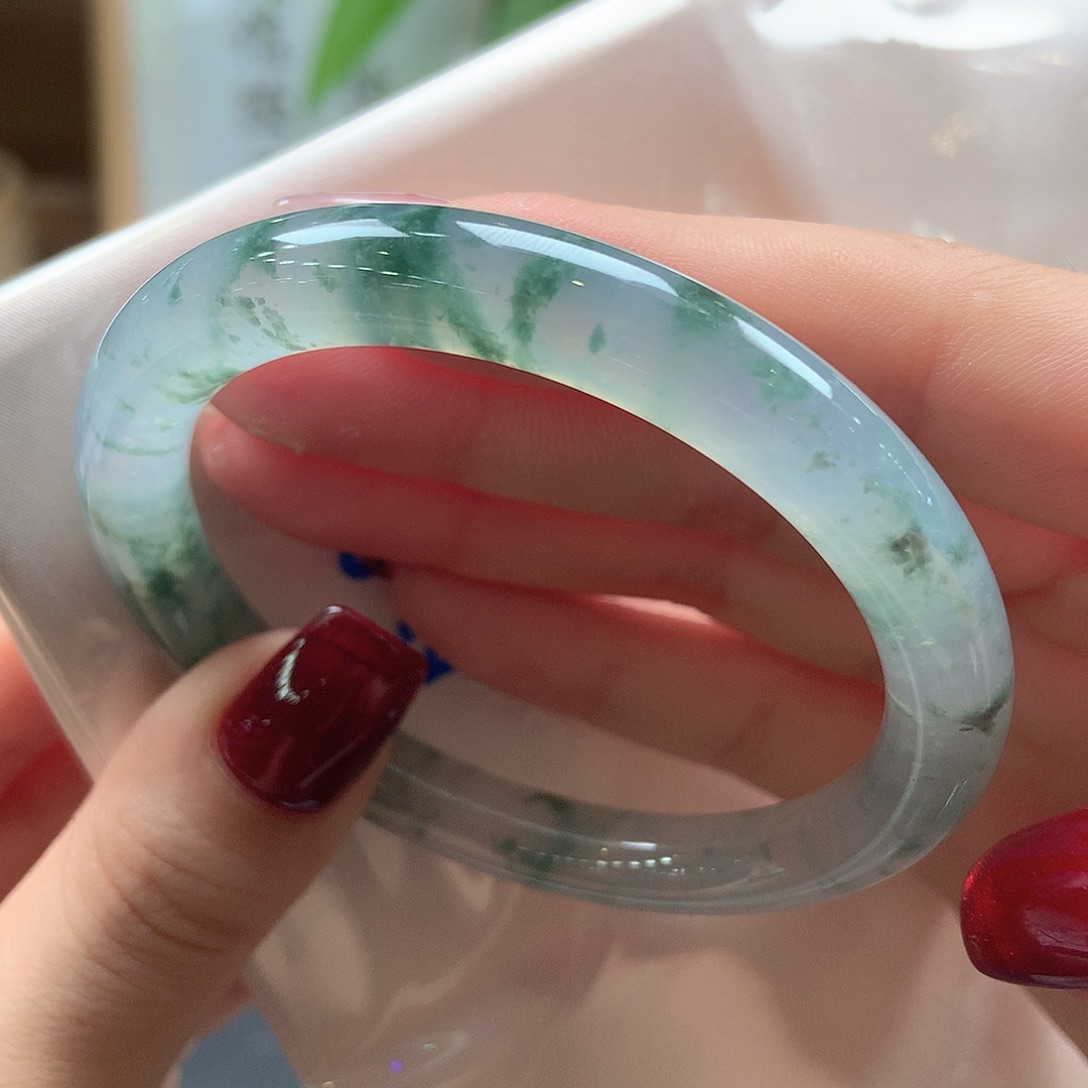 翡翠未镶嵌手镯冰西湖龙井11号