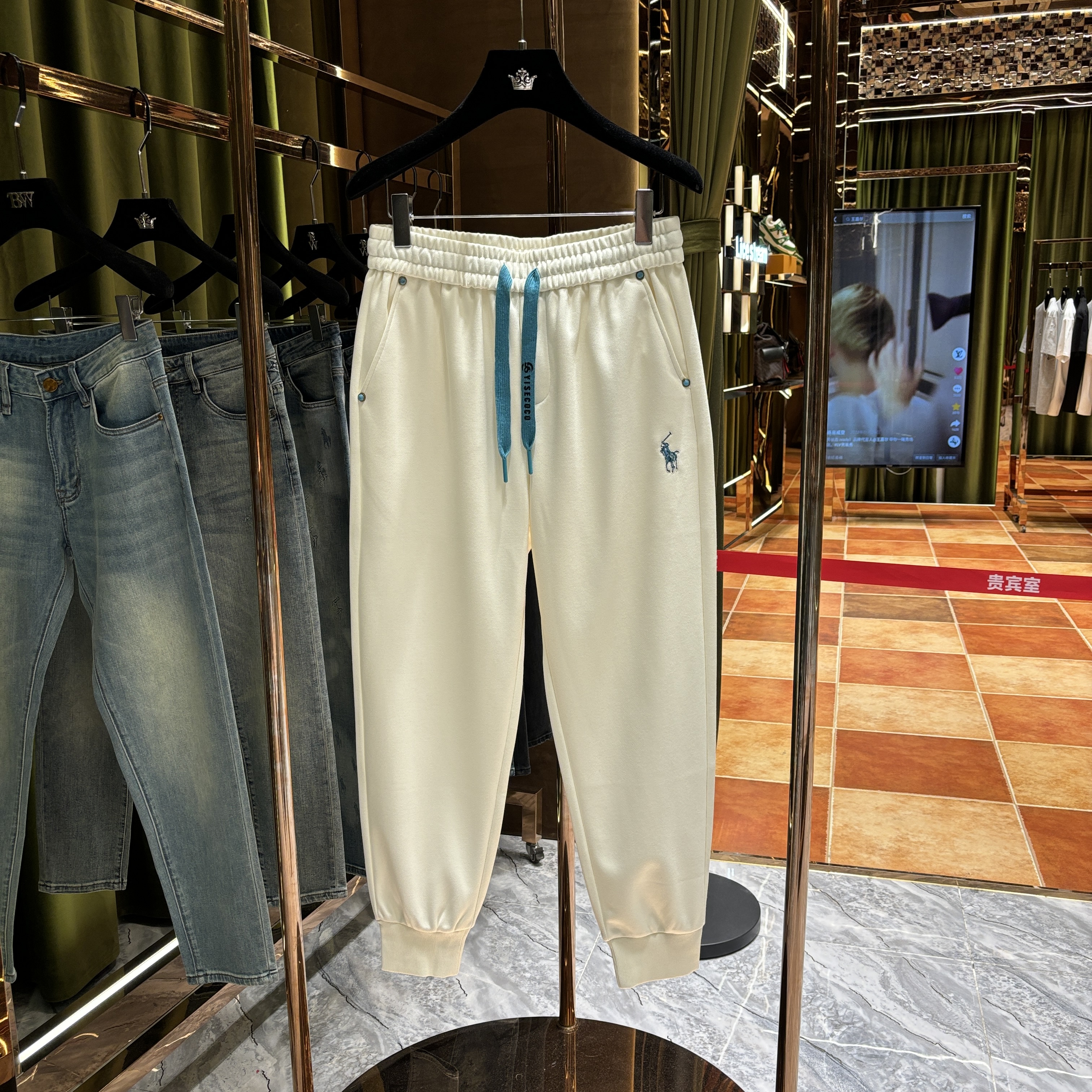 PG【TI专属】2025新款潮牌卫裤男小马刺绣宽松百搭运动裤-25035