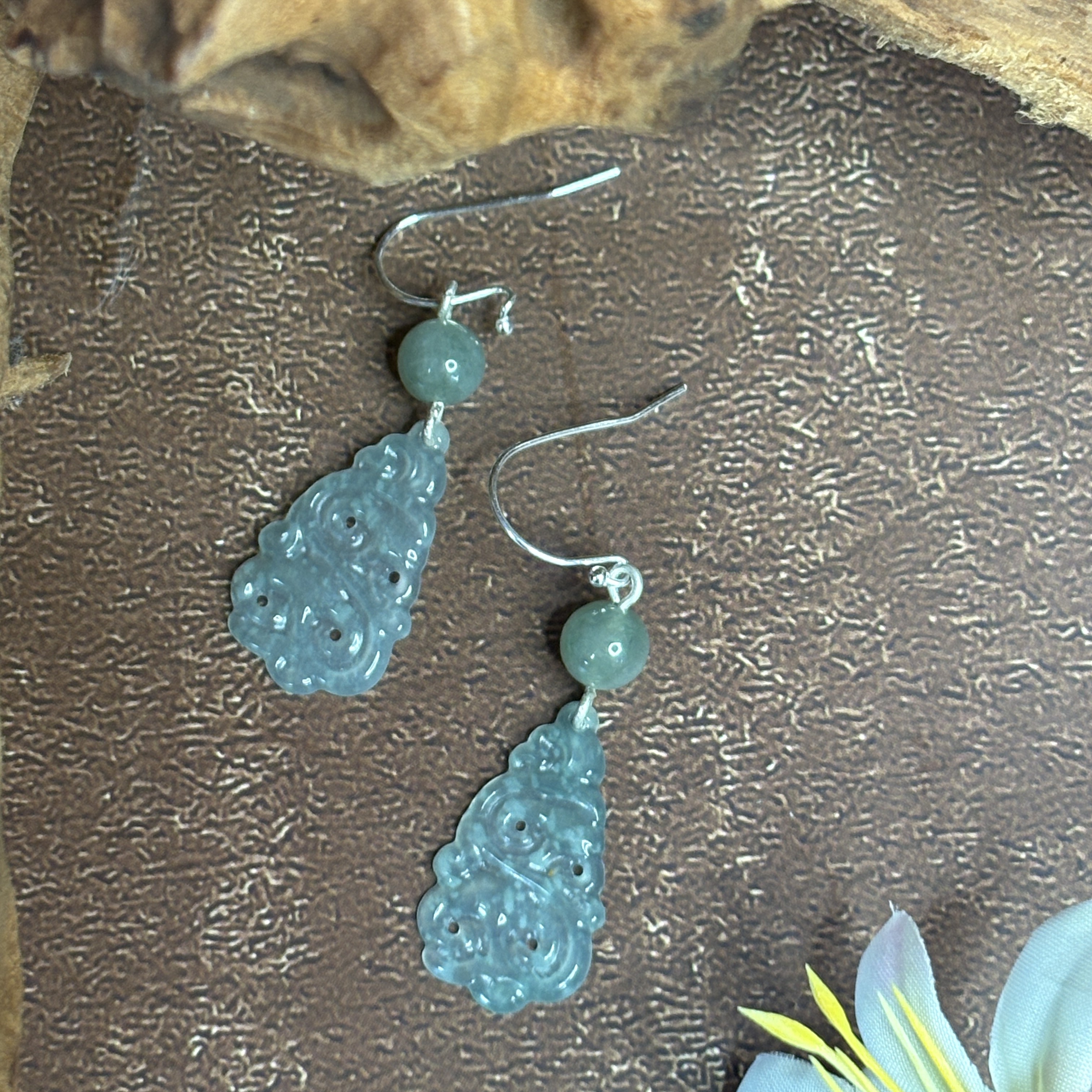 凤尾耳坠 天然翡翠 简约大方款 日常百搭