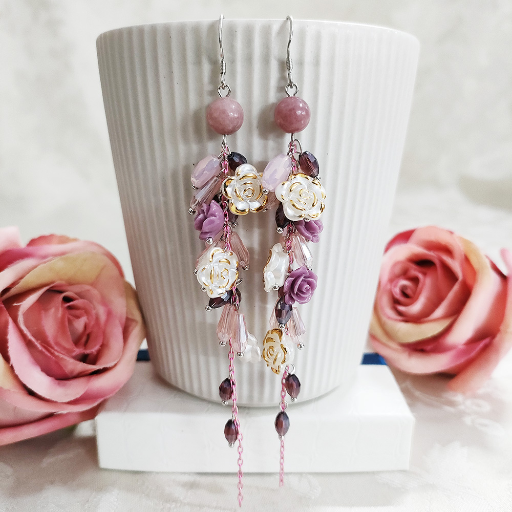 铜合金玻璃耳饰  民族风手工耳饰波西米亚凤气质耳环2807