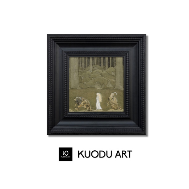 公主与巨兽中古风小众艺术挂画