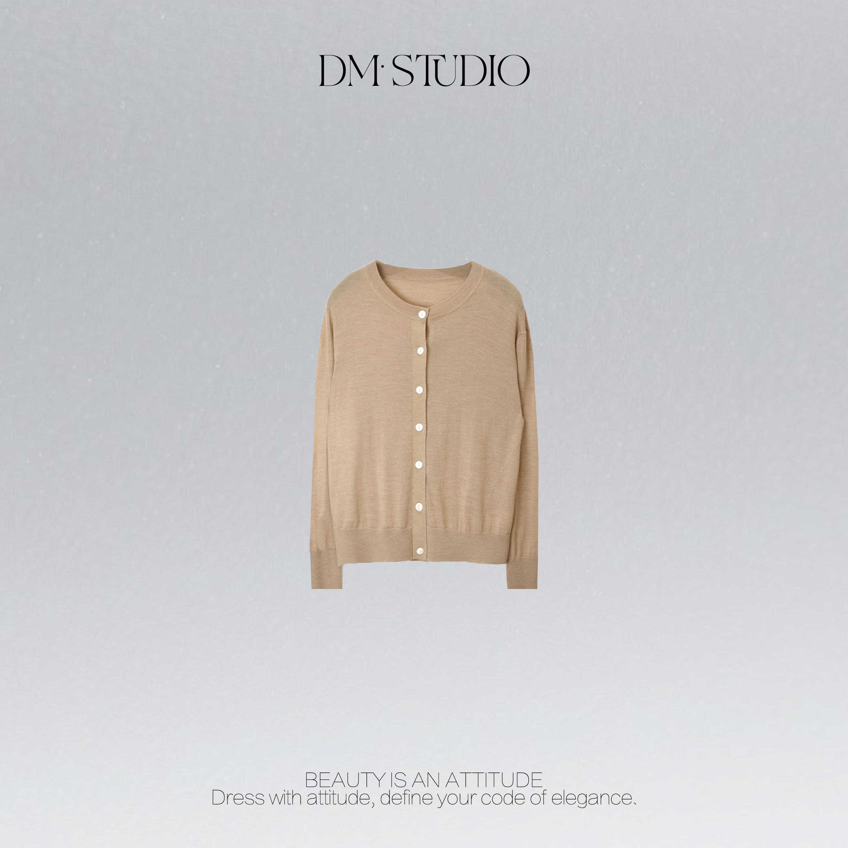 DEDM•STUDIO/显瘦休闲百搭极简风100%羊毛针织开衫2511ZZS/LA318