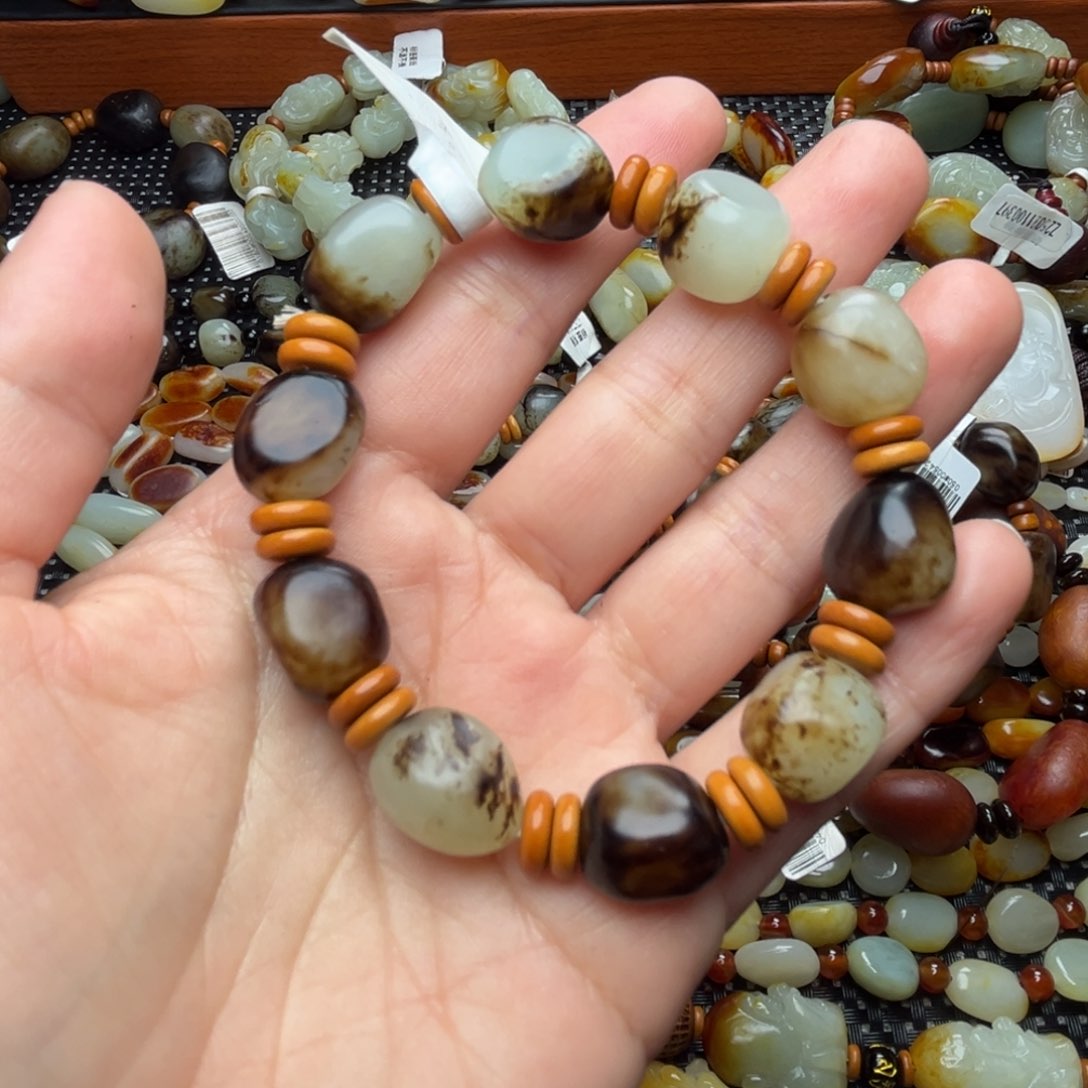 和田玉手链未镶嵌每****乐