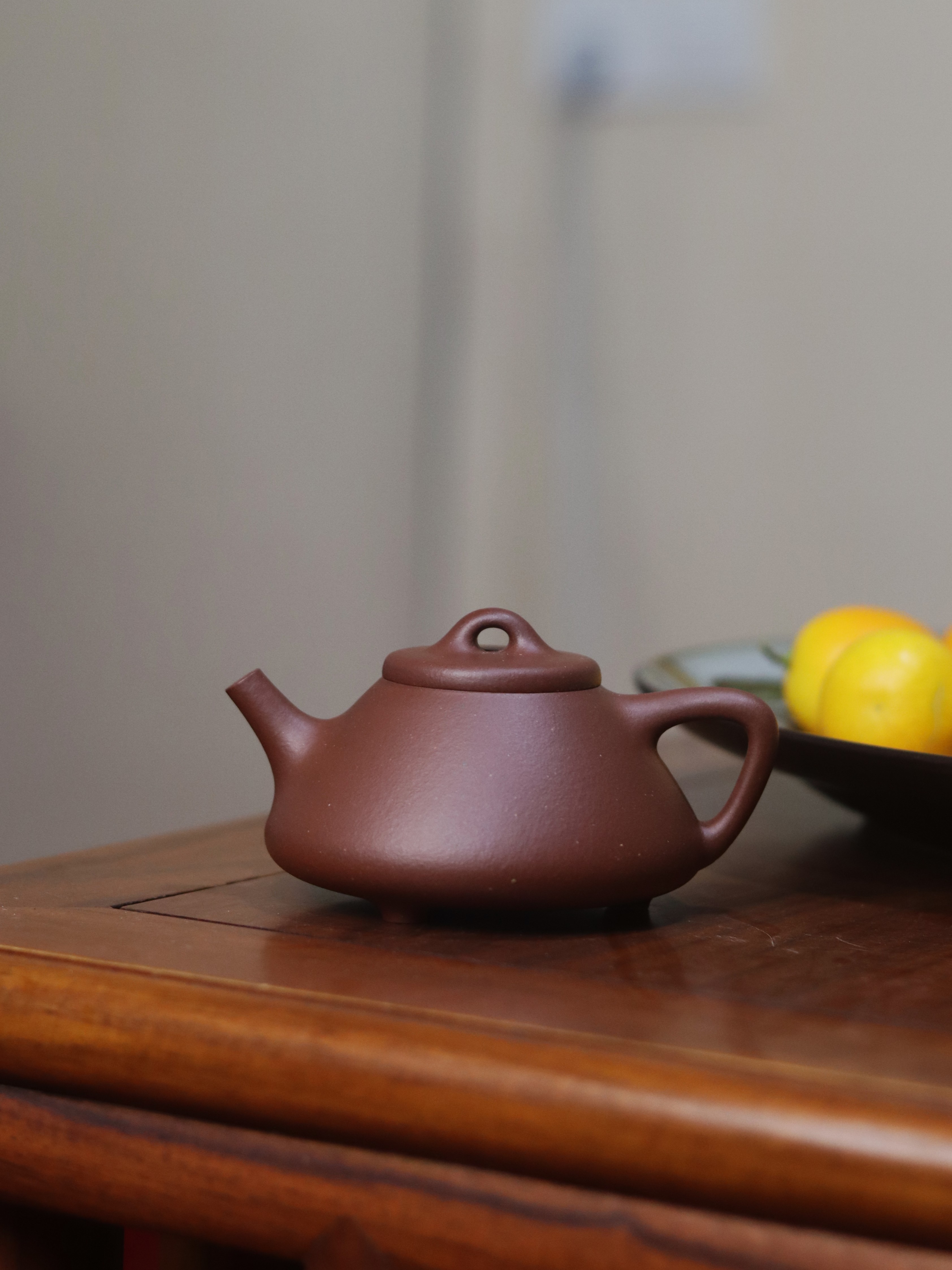 子冶石瓢 原矿底槽青0添加无酸洗不抛光精工半手紫砂壶