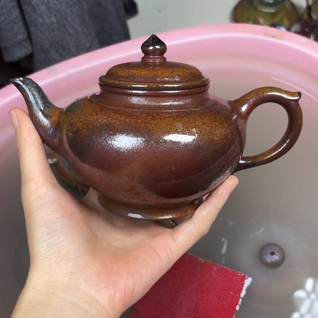茶壶紫砂柴烧紫砂大笑樱