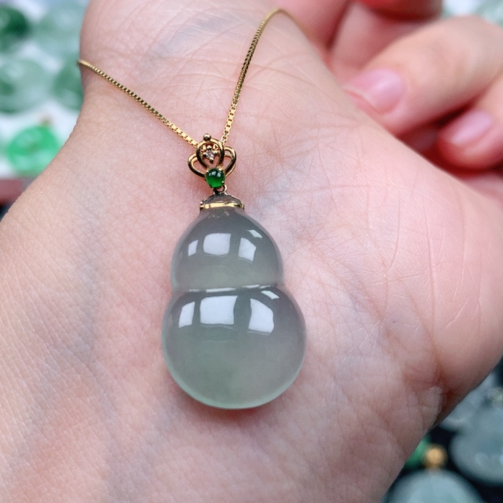 翡翠吊坠(不含链)18K金镶嵌糖*