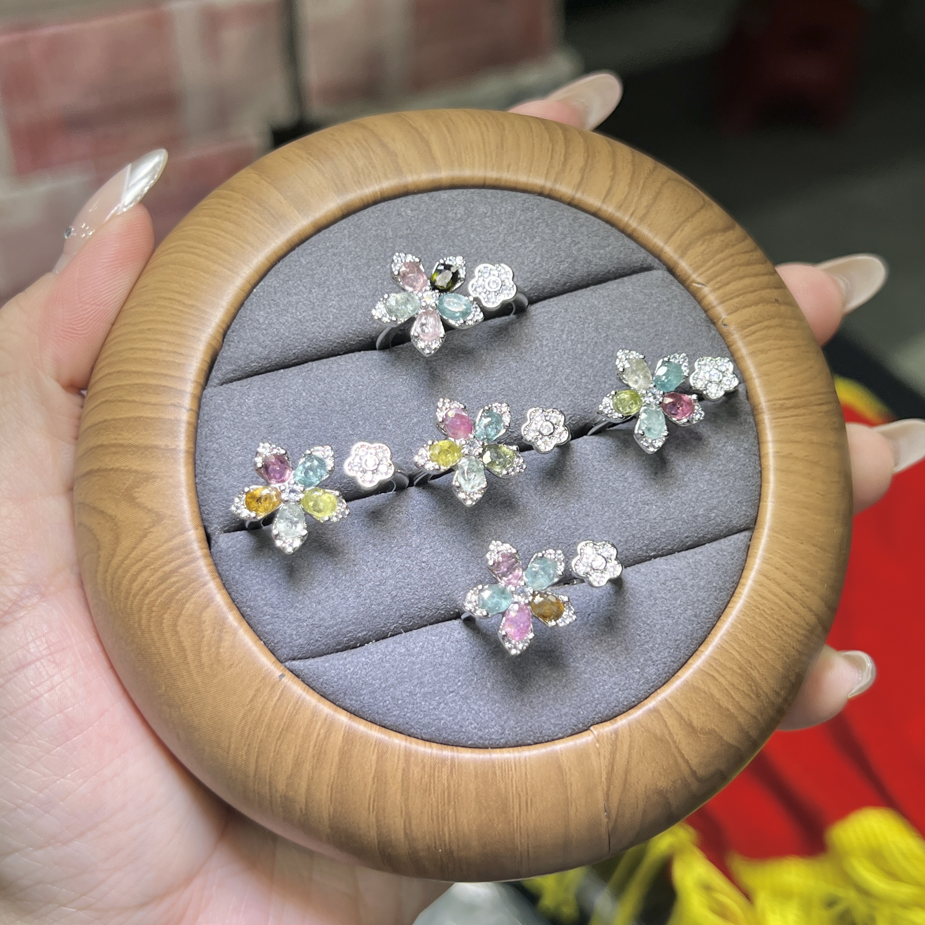 【红旭明玉】天然碧玺戒指 时尚百搭 多样性发一件