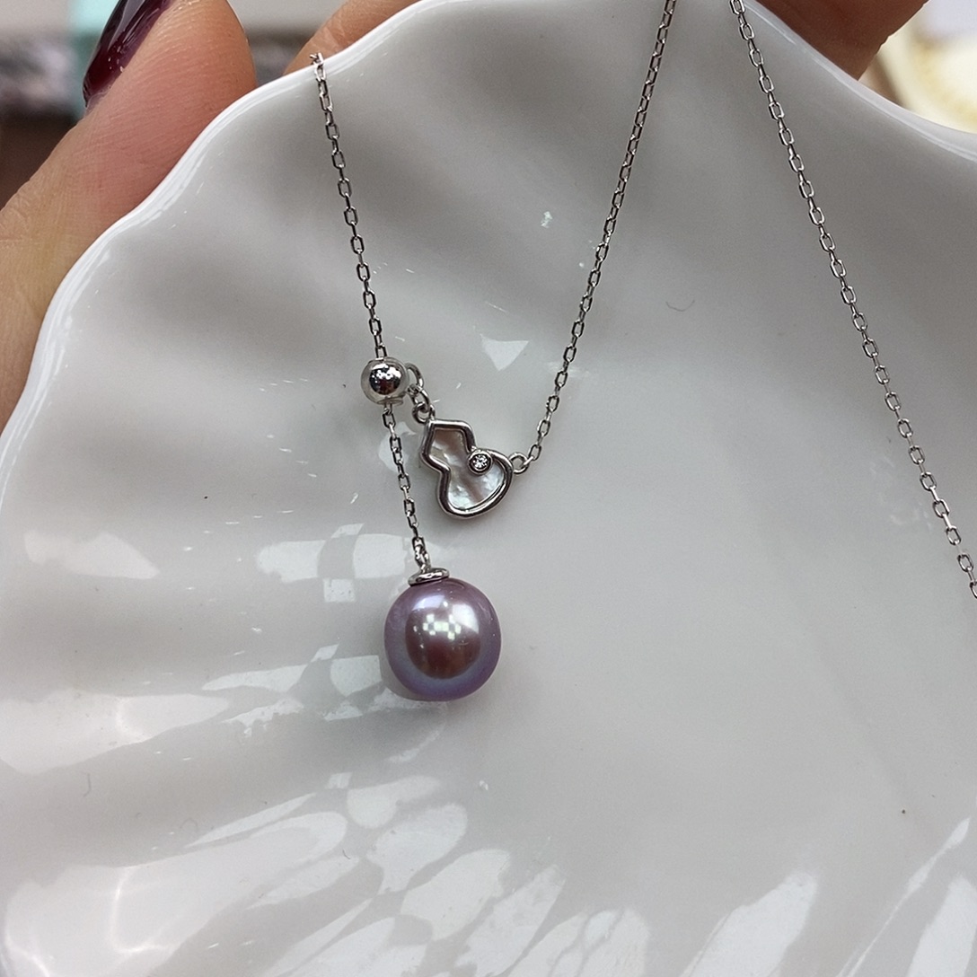 淡水珍珠银S925镶嵌颈饰