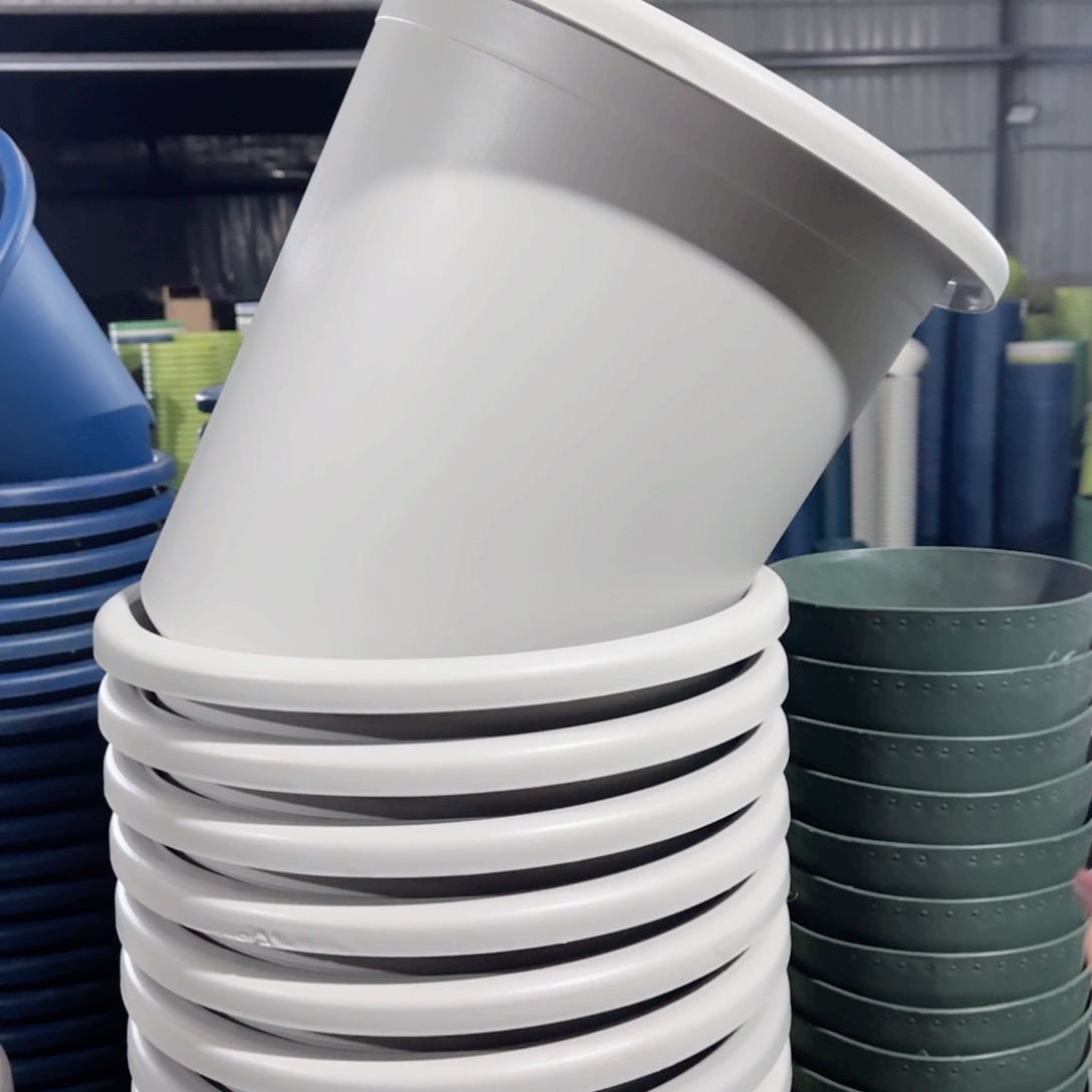 树脂四季盆8#微瑕灰白无拖3