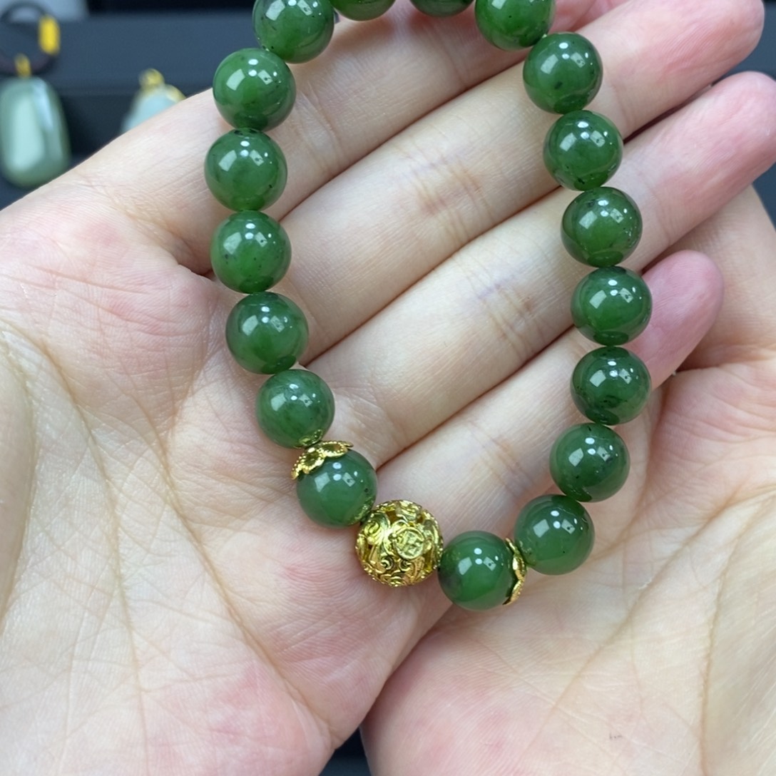 和田玉（碧玉）手链未镶嵌