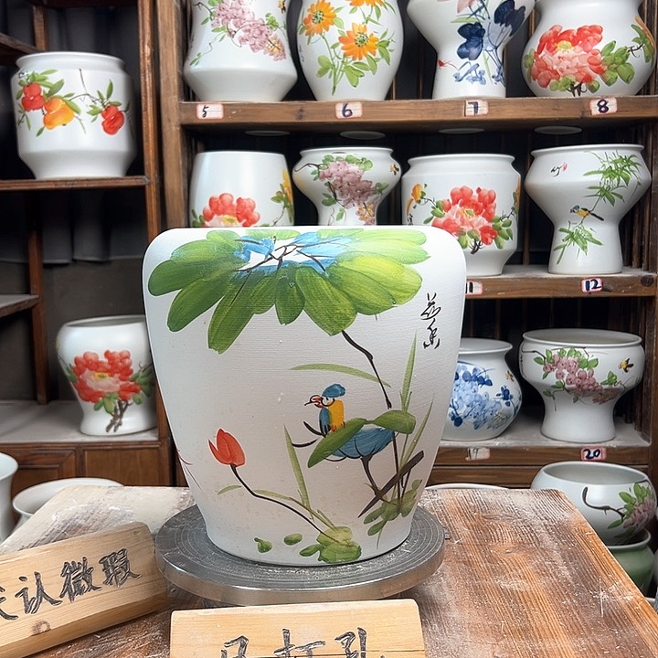 摆件苹果荷花鸟新款新款陶瓷