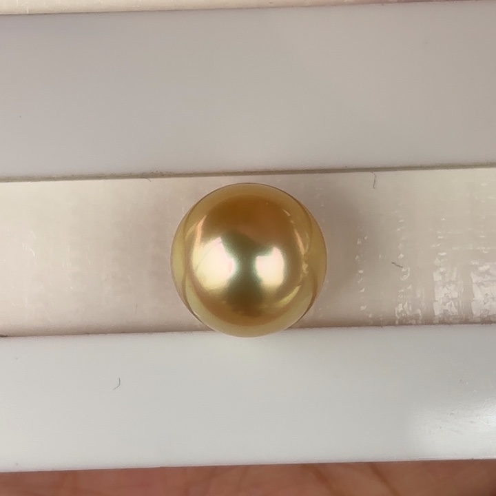 定制海水珍珠未镶嵌裸珠12-13mm金珠一颗
