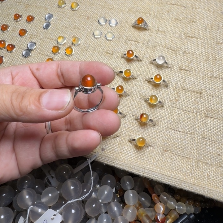 玛瑙/玉髓颈饰合金花****眼0017